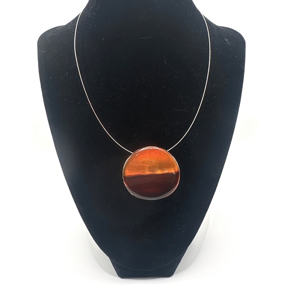 VTG Express Pendant Necklace Copper Bronze Two Tone Metallic Wire Cord Statement